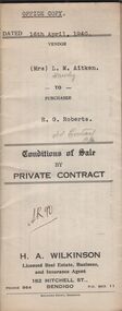 Document - H.A. & S.R. WILKINSON COLLECTION: CONDITION OF SALE
