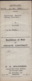 Document - H.A. & S.R. WILKINSON COLLECTION: CONDITION OF SALE