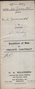 Document - H.A. & S.R. WILKINSON COLLECTION: CONDITION OF SALE