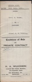 Document - H.A. & S.R. WILKINSON COLLECTION: CONDITION OF SALE