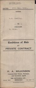 Document - H.A. & S.R. WILKINSON COLLECTION: CONDITION OF SALE
