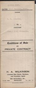 Document - H.A. & S.R. WILKINSON COLLECTION: CONDITION OF SALE