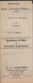 Document - H.A. & S.R. WILKINSON COLLECTION: CONDITION OF SALE