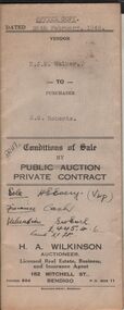 Document - H.A. & S.R. WILKINSON COLLECTION: CONDITION OF SALE