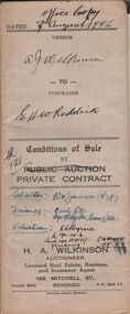 Document - H.A. & S.R. WILKINSON COLLECTION: CONDITION OF SALE