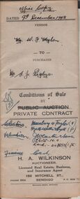 Document - H.A. & S.R. WILKINSON COLLECTION: CONDITION OF SALE