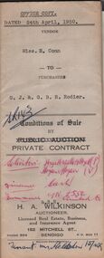 Document - H.A. & S.R. WILKINSON COLLECTION: CONDITION OF SALE