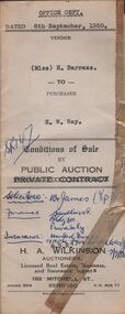 Document - H.A. & S.R. WILKINSON COLLECTION: CONDITION OF SALE