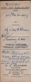 Document - H.A. & S.R. WILKINSON COLLECTION: CONDITION OF SALE