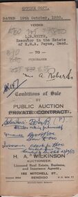 Document - H.A & S.R. WILKINSON COLLECTION: CONDITION OF SALE
