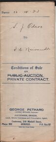 Document - H.A. & S.R. WILKINSON COLLECTION: CONDITION OF SALE
