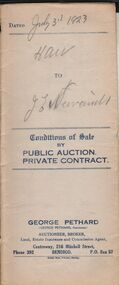 Document - H.A. & S.R. WILKINSON COLLECTION: CONDITION OF SALE