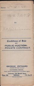 Document - H.A. & S.R. WILKINSON COLLECTION: CONDITION OF SALE