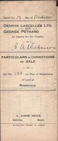 Document - H.A. & S.R. WILKINSON COLLECTIONCONDITION OF SALE