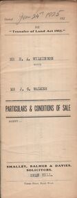 Document - H.A. & S.R. WILKINSON COLLECTION: CONDITION OF SALE