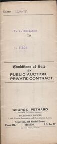 Document - H.A. & S.R. WILKINSON COLLECTION: CONDITION OF SALE