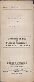 Document - H.A. & S.R. WILKINSON COLLECTION: CONDITION OF SALE