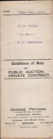 Document - H.A. & S.R. WILKINSON COLLECTION: CONDITION OF SALE