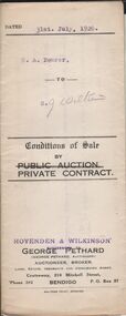 Document - H.A. & S.R. WILKINSON COLLECTION: CONDITION OF SALE