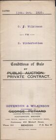 Document - H.A. & S.R. WILKINSON COLLECTION: CONDITION OF SALE