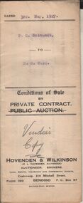 Document - H.A. & S.R. WILKINSON COLLECTION: CONDITIONS OF SALE