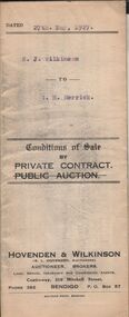 Document - H.A. & S.R. WILKINSON COLLECTION: CONDITION OF SALE