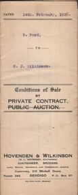 Document - H.A. & S.R. WILKINSON COLLECTION: CONDITION OF SALE