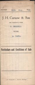 Document - H.A. & S.R. WILKINSON COLLECTION: CONDITION OF SALE