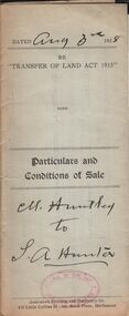 Document - H.A. & S.R. WILKINSON COLLECTION: CONDITION OF SALE