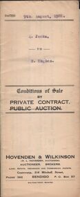 Document - H.A. & S.R. WILKINSON COLLECTION: CONDITION OF SALE