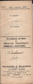 Document - H.A. & S.R. WILKINSON COLLECTION: CONDITION OF SALE