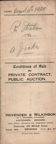 Document - H.A. & S.R. WILKINSON COLLECTION: CONDITION OF SALE