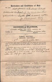 Document - H.A. & S.R. WILKINSON COLLECTION: CONDITION OF SALE