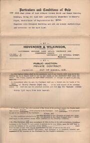 Document - H.A. & S.R. WILKINSON COLLECTION: CONDITION OF SALE