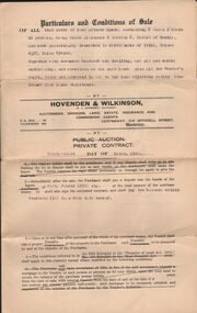 Document - H.A. & S.R. WILKINSON COLLECTION: CONDITION OF SALE