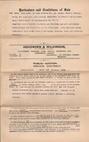 Document - H.A.& S.R. WILKINSON COLLECTION: CONDITION OF SALE