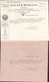 Document - H.A & S.R. WILKINSON COLLECTION: RECEIPT