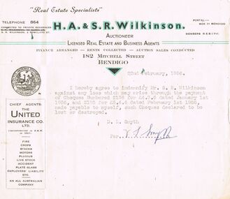 Document - H.A & S.R. WILKINSON COLLECTION: RECEIPT