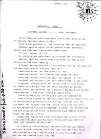 Document - STRAUCH COLLECTION: KAMAROOKA/WHIPSTICK AREA
