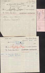 Document - H.A & S.R. WILKINSON COLLECTION: APPLEBY SIGNS INVOICE