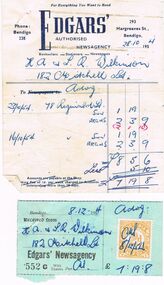 Document - H.A. & S.R. WILKINSON COLLECTION: EDGARS' NEWSAGENCY INVOICE