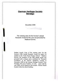 Document - STRAUCH COLLECTION: GERMAN SOC STUDENT AWARD