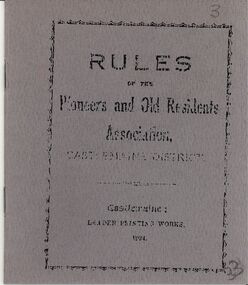 Book - STRAUCH COLLECTION: PIONEERS AND OLD RESIDENTS ASSOCIATION