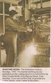 Newspaper - JENNY FOLEY COLLECTION: WARTIME WORK