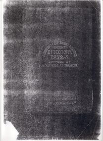 Book - STRAUCH COLLECTION: SANDHURST DIRECTORY 1872-3
