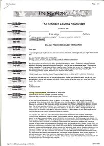 Document - STRAUCH COLLECTION: FEHMARN FAMILY INFORMATION