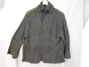 Clothing - ANDREW - MONSANT COLLECTION: BLACK CROCHETED JACKET, Black Crocheted Jacked, 1940-50's