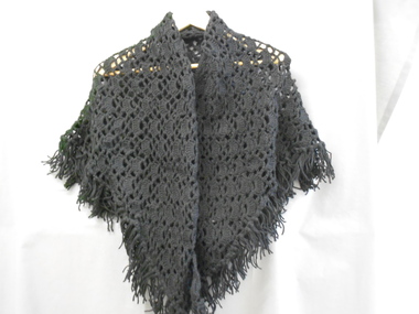Clothing - ANDREW - MONSANT COLLECTION: BLACK CROCHETED SHAWL, 1950-70's