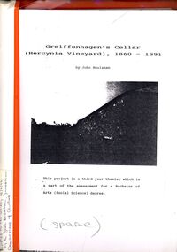 Book - STRAUCH COLLECTION: GREIFFENHAGENS CELLAR  (HERCYNIA VINEYARD)
