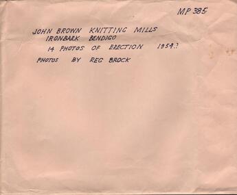 Photograph - HANRO COLLECTION: PHOTOGRAPHS OF THE ERECTION OF JOHN BROWN KNITTING MILLS, 1954